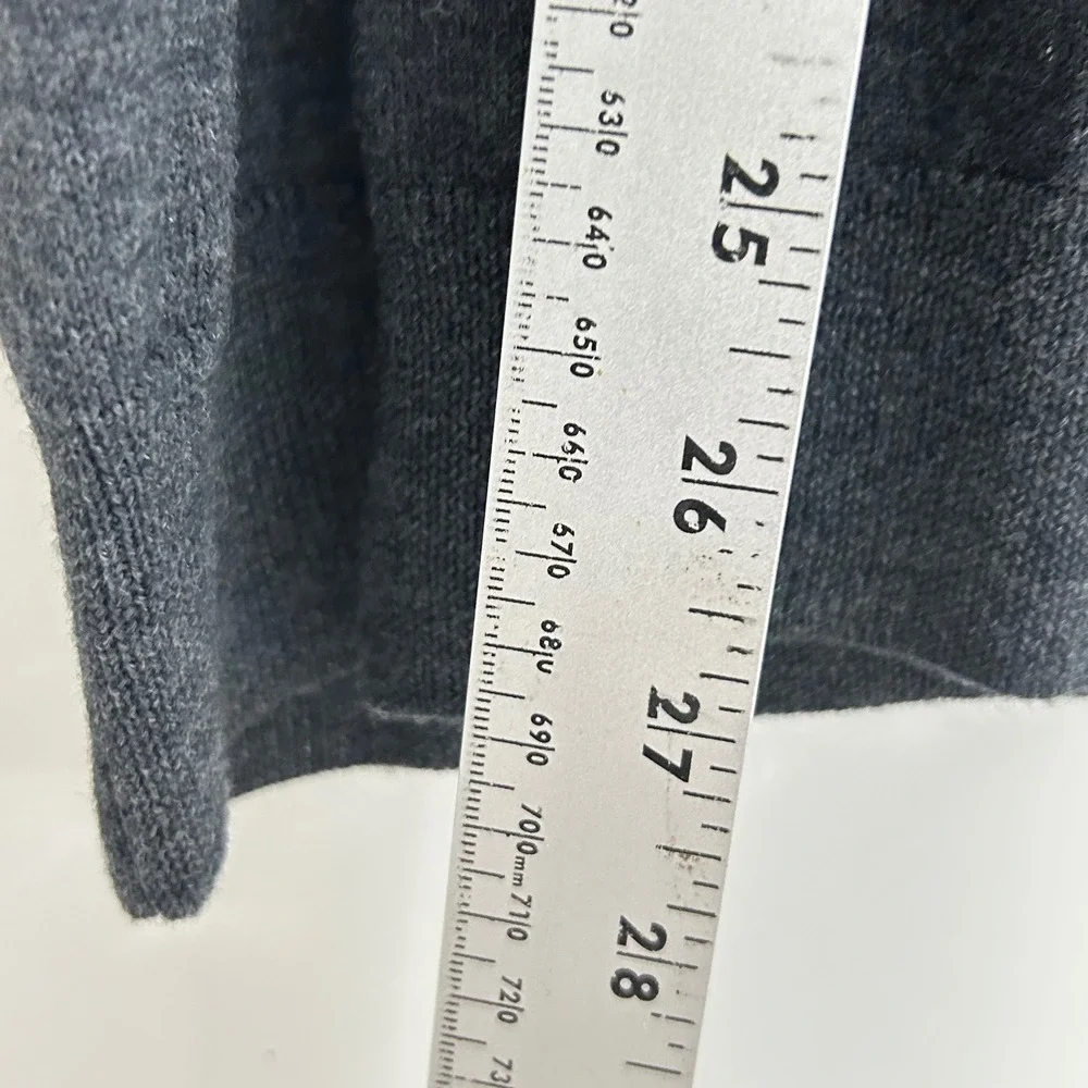 Bloomingdales 1/4 Zip Merino Wool Sweater XL Charcoal Gray Pullover Mock Neck - Picture 7 of 11